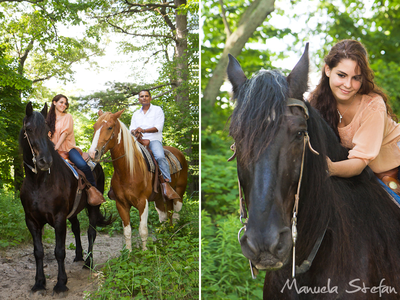 Engagement photo session with horses