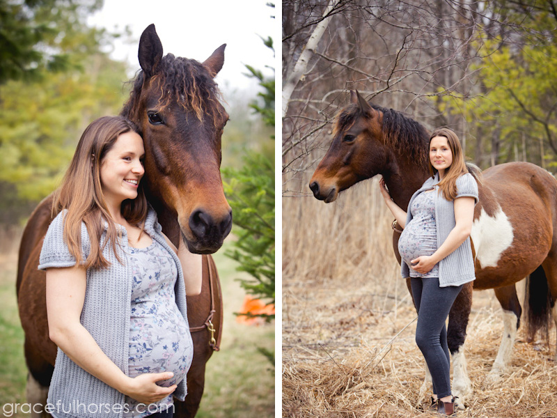 Maternity photos with horses