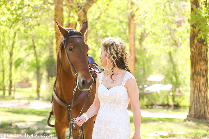 Bride and Lazy L&B Ranch horse