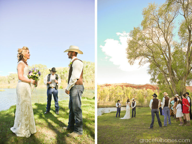 Wedding ceremony at the Lazy L&B Ranch