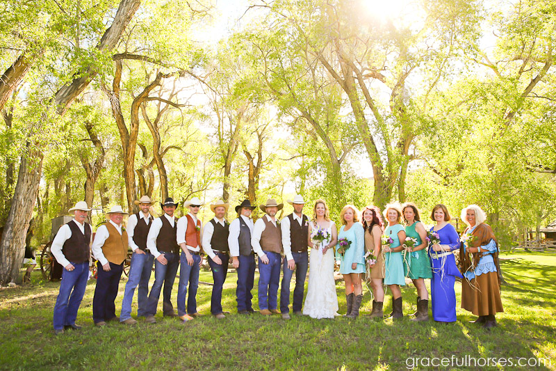 Wedding party at the Lazy L&B Ranch