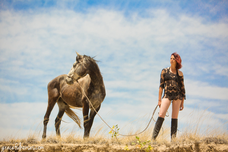 Budoir photography with horses