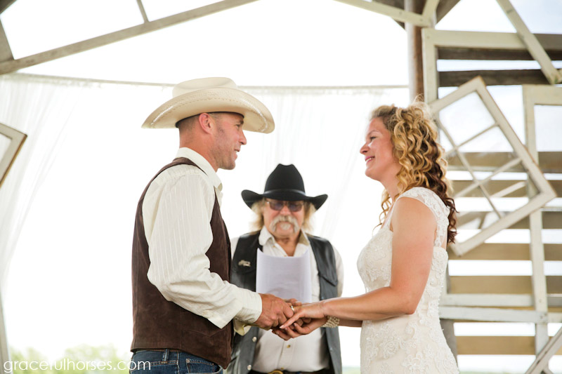 Farm wedding ceremony